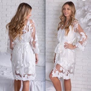 Bridal Satin/Lace Silk Robe